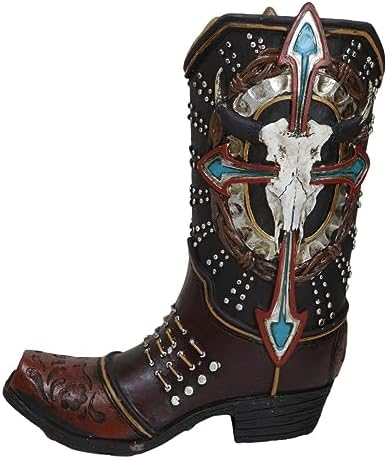Ebros Gift 21" L Rustic Western Longhorn Bull Cow Skull With Giant Horseshoe Wall Decor Free Shipping | Home & Garden