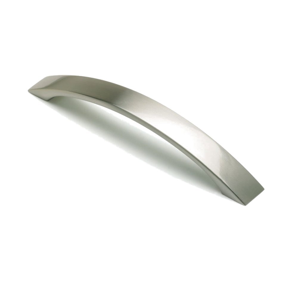 FITTINGSCO Brushed Nickel Strap Kitchen & Bedroom Cabinet Door Bow Handle 160mm