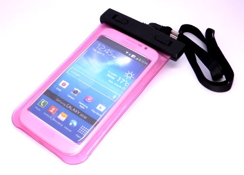 CyberTech 20 ft Waterproof Pouch Dry Bag Case Cover for Apple iPhone 7 Plus 7 6S Plus 6S 6 5S 5C 5 4S 4 3, Galaxy S6 S5 S4 S3,and More - Also fits Other Large Smartphones up to 6' (Color: Pink)