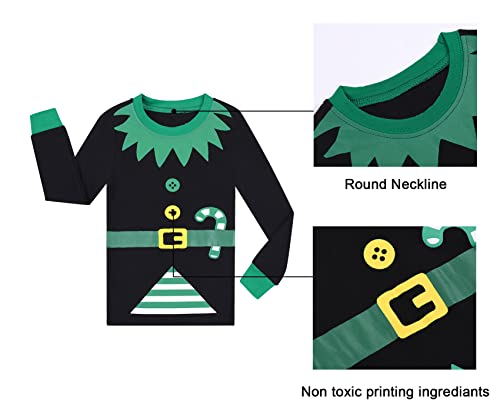Benaive Boys Christmas Pajamas Kids Xmas Holiday Pjs 100% Cotton, 2-Piece Boys Sleepwear Long Sleeves Set Size 10 - image 5