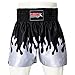 MRX Boxing Shorts for Men Training Fighting Muay Thai Shorts Boxing MMA BJJ Short Kickboxing Trunks Clothing Blue/Silver Flame Small