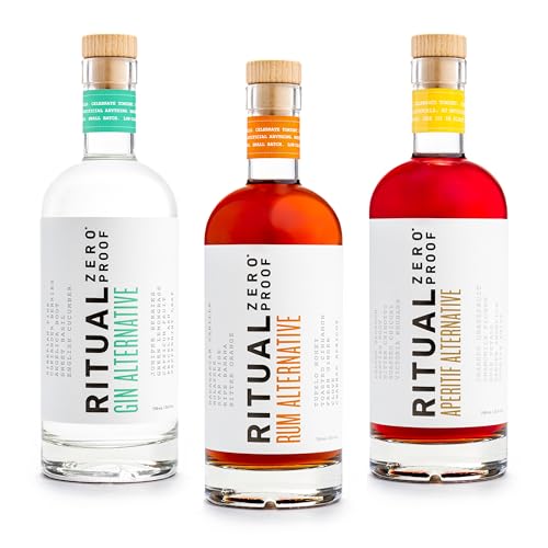 RITUAL ZERO PROOF Gin, Rum & Aperitif Alternative Bundle | Award-Winning Non-Alcoholic Spirits | 3 x 25.4 Fl Oz (750ml) | Crafted for Premium Alcohol-Free Cocktails