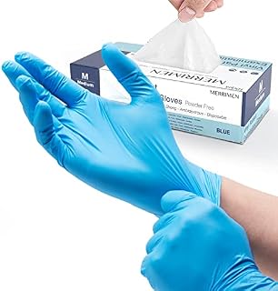 Merrimen | Gloves, disposable gloves, Multi purpose & extra strong, Powder free vinyl gloves, Box of 100
