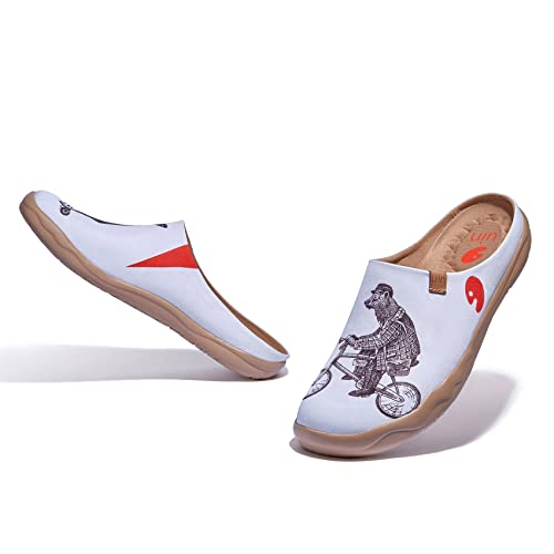 Image of UIN Slipper Woman Travel Art Painted Shoes Wide Toe Casual Home Slip On Mules Malaga