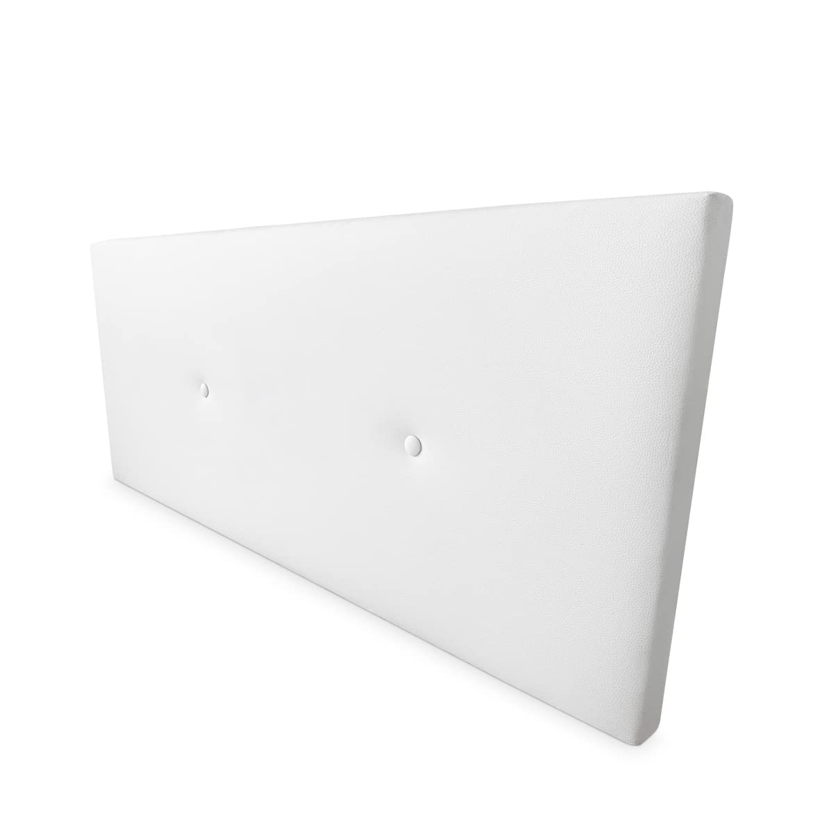 Duérmete Online Cabecero Premium Acolchado Modelo Milán | Tapizado en Polipiel de Alta Gama-Incluye Herrajes y Tornillería, Madera, Blanco, 100 x 60 cm (Cama 90)