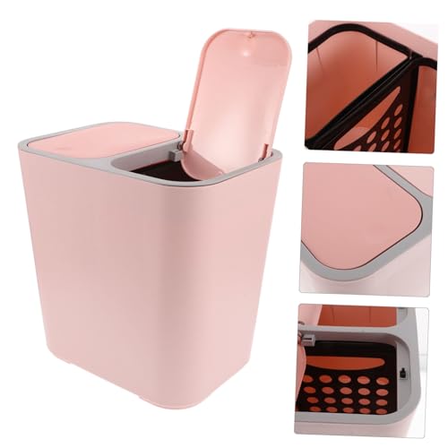 Caneca de Basura Rosada con Doble Compartimento y Tapa miniatura 7