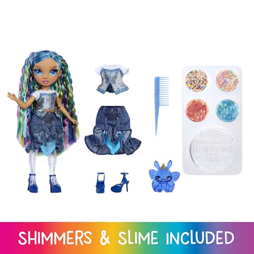 Rainbow High Rainbow Shimmers with Slime – Skyler, Blue 11” Fashion Doll, Create a Rainbow Doll, Slime Kit, Pet Bunny, Kids Gift 4+ by Rainbow High - Image 2