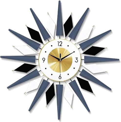 Horloge murale bleue de 24 pouces pour salon