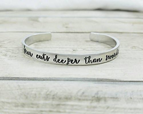 Game Of Thrones Bracelet - Fear Cuts Deeper Than Swords - Ayra Stark Quote