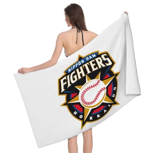 北海道日本ハムファイターズ ビーチタオル 大判 バスタオル グッズ 旅行用 通気性 吸水 速乾グッズ 家庭用 お風呂 プール ジム おしゃれ 130x80cm