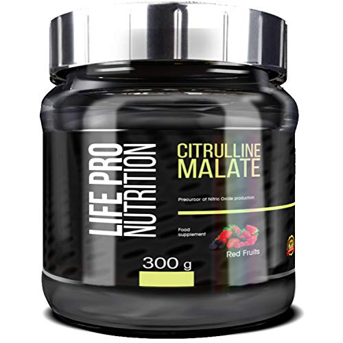 Life Pro Citrulina Malato 300g | Suplemento con Citrulina y Malato, Mejora Rendimiento Deportivo, Facilita Crecimiento Muscular y Mejora Resistencia, Sabor Frutos Rojos