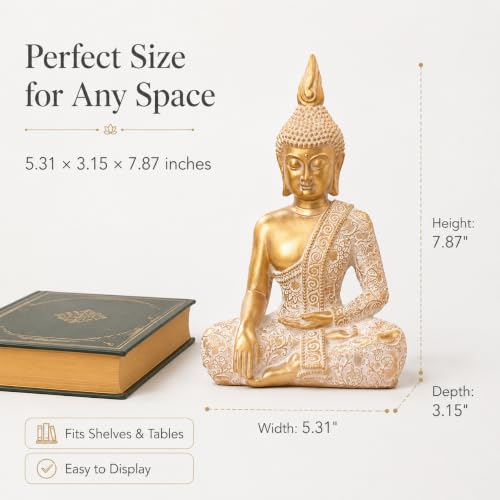 Estatua de Buda Dorado 7.87 Pulgadas para Decoración miniatura 2