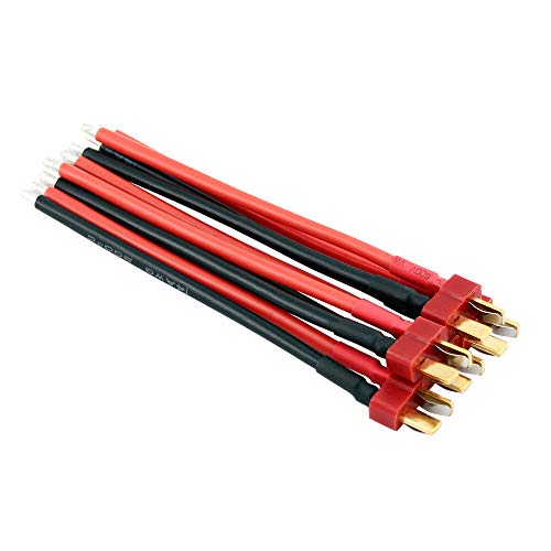 5pcs Conector T-Plug macho con cable 10cm 14awg miniatura 3