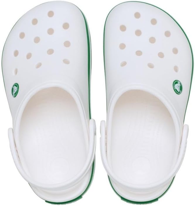 Crocs Unisex Kid's Crocband Clog T, White Green Ivy, 4/5 us Toddler