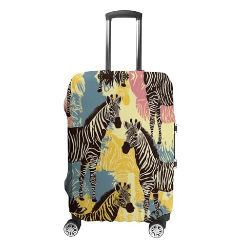 Giraffe And Zebra Suitcase Cover Washable Luggage Cover Dust-proof Luggage Protector Cover Anti-Scratch Travel Suitcase Protector Fits 18-32 Inch Luggage L