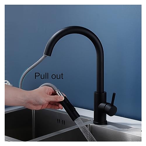 Robinet de cuisine noir mat extractible mitigeur eau chaude et froide