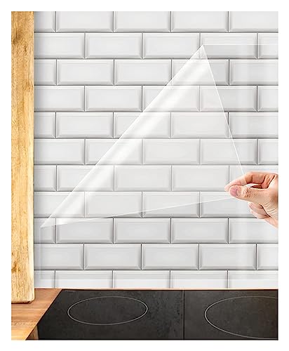 Película autoadhesiva transparente de 90x500 cm para proteger encimeras