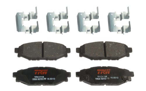 TRW Automotive TPC1114 Disc Brake Pad Set for Subaru Forester: 2009-2017 and other applications Rear, black