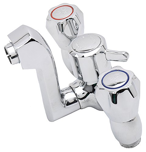 Image of L&K Brass Wall Mixer - Silver