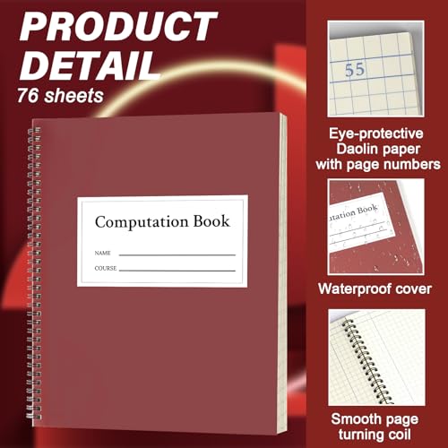 Couverture imperméable pour cahier de calcul à spirale protégeant vos notes de mathématiques - 5