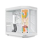Hyte Y70 Touch Infinite Dual Chamber ATX Mid Tower Modern Aesthetic Case with Integrated 2.5K LCD Touchscreen - Snow White