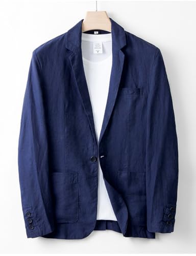 IDEALSANXUN Mens Linen Blazer Casual One Button Lightweight Suit Jackets Sports Coat2