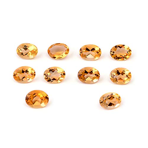 Citrine naturelle ovale 7x5mm taillée à facettes pour création de bijoux