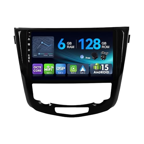MSD 6G+128G - Autoradio pour Nissan X-Trail Qashqai J11 Rouge(2014-2018) | Android 15 GPS Navi Radio | Carplay Android Auto Volant Dual Band WiFi DSP Dab |...