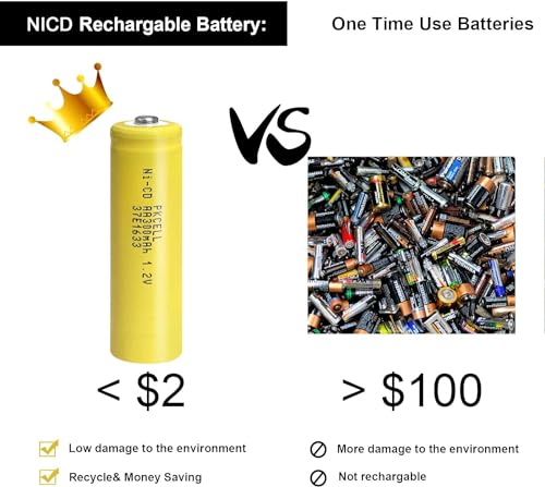 PKCELL 4 Pack Pilas AA 1.2V 300mAh Recargables NiCD miniatura 6