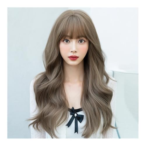 Perruque cheveux humains bouclés haute densité et frange droite pour un volume naturel