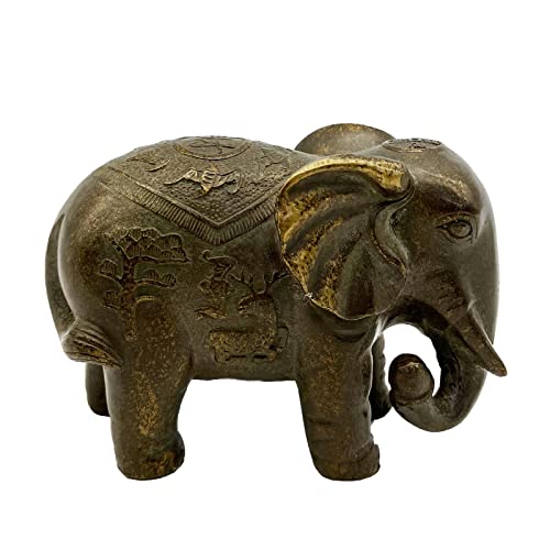 lesulety Absorbierendes Wasser Glücks-Kupfer-Elefanten, Bronze-Elefanten-Statue, Feng Shui-Dekoration, Skulpturen Tierfiguren, Elefanten-Verzierung,Color 1 Cover