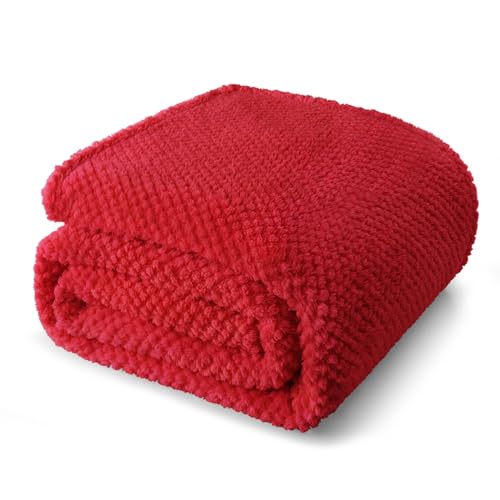 Whale Flotilla Plaid Couverture Polaire 150x200cm, Plaid Jeté de Canapé, Couverture Canape Lit Microfibre Confortable Chaud et Doux, Rouge