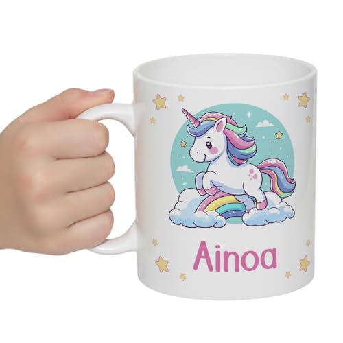 Anak Anak Taza Infantil Unicornio Personalizada con Nombre