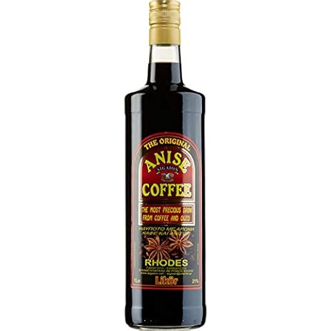 FVLFIL Kaffee & Ouzo Likör 1 Liter Flasche Kaffeelikör 21% Vol. Anis Coffee Liquer aus Rhodos Griechenland Cover