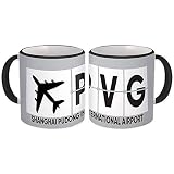 China Shanghai Pudong Flughafen PVG : Geschenk Becher : Flugpilot FLUGHAFEN