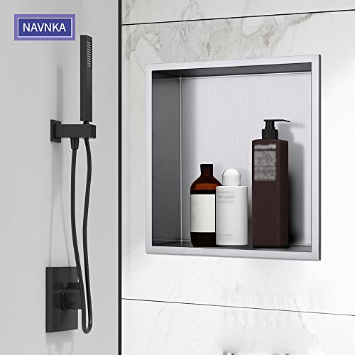 Shower Niche, 12"x12" No Tile Needed, The Insert Storage Rectangle Single Shower Shelf is Easy to Install, Stainless Steel, Brushed Nickel - Image 3