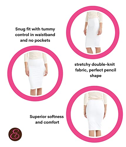 Esteez Pencil Skirts For Women Knee Length - White Pencil Skirts For Women Knee Length - Pencil Skirt With Tummy Control - Business Skirts For Women - Houston (Ex802139 White 10) #TOP3