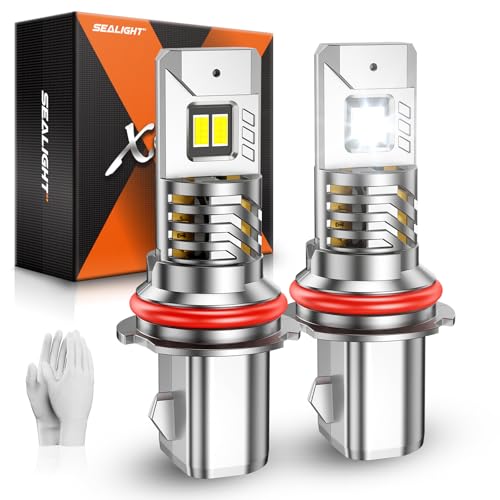 Image of SEALIGHT 9004 Bulbs, 48,000LM 900% Brightness Light Bulbs, 6500K Cool White with 15000RPM Fan, Plug and Play ATV /UTV, 10-Year Extended Lifespan IP68 Waterproof, Pack of 2