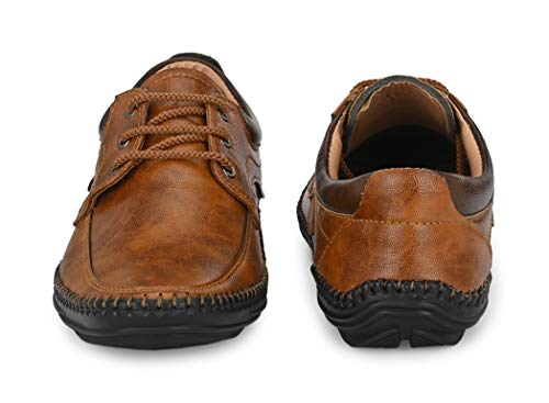 Image of MACTREE Men Flexible-Stitched Sole Premium Formal Shoes for Men D-K10 Tan-Brown 10