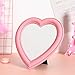Hosoncovy Miroir de Maquillage de Bureau Pliable en Forme de Coeur avec Support Miroir de Table avec Support Miroir Mural pour Miroir cosmétique Suspendu Miroir de vanité (Rose)