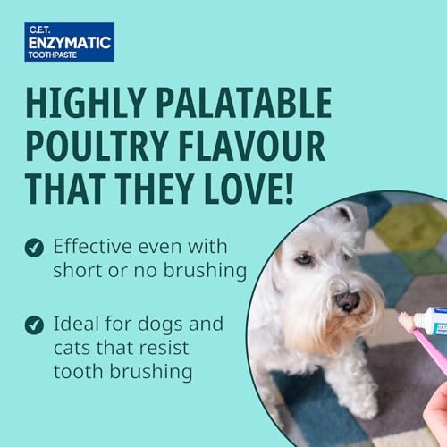 Image of Virbac C.E.T. Oral Hygiene Kit for Dogs | Poultry-Flavor Toothpaste | Fingerbrush and Pet Toothbrush,(Pack of 2)