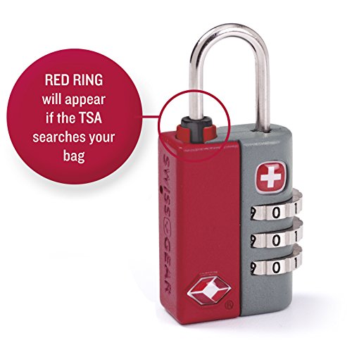 Swissgear Tsa-Approved Travel Sentry Combination Luggage Lock With Resettable Combo And Inspection Indicator, Red, One Size #TOP1