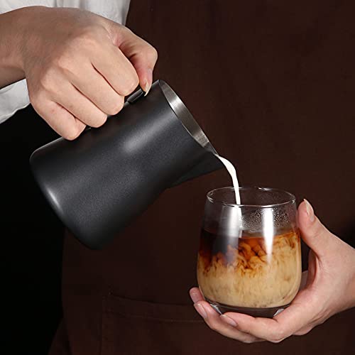 Jarra de Espuma de Leche Jarras de Vapor de 350 Ml 600 Ml con Escala Acero Inoxidable Leche Café Coverpuccino Latte Art… - Imagen 6