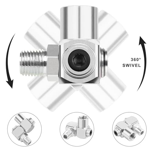 Conector de manguera de aire giratorio 1/4 NPT Srliya de 360 grados para herramientas neumáticas 7