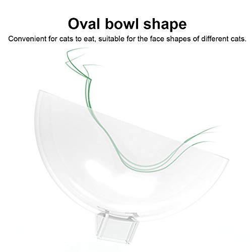 Double gamelle réglable pour chat design ovale transparent en PC ABS
