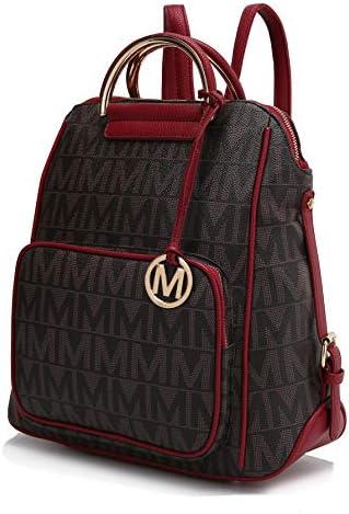 MKF Collection Signature Women Backpack, Vegan Leather Travel Bag Top-Handle Fashion Daypack Business Work Bag by Mia K