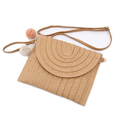 Aphoraeny Straw Purse Crossbody Bags for Women Clutch Bag Straw Beach Bag Summer Handbag Envelope Wallet2