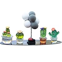 Amazon | YUYAKESHI 鉢植え サボテン飾り 置物 多肉植物 ミニ 車