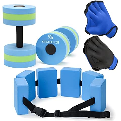 OSMOFUZE Water Dumbbells Set, Water Aerobics Exercise Foam Dumbbells Pool Resistance Water Fitness Equipment for Weight Loss Cover