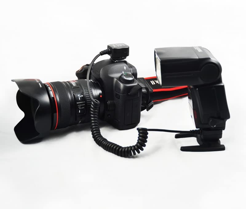 câble Flash TTL Cordon déporté spiralé Extension Griffe Synchro déclencheur Accessoire Photo Externe lumière trépied Reflex